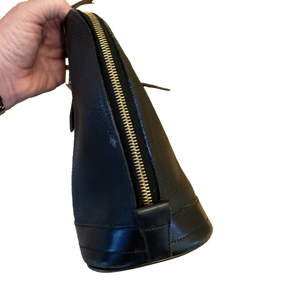 Vintage Dooney & Bourke AWL Buckle Satchel Zip Top Purse Bag Black Leather - Picture 8 of 16